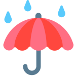 Umbrella With Rain Drops