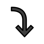 Right Arrow Curving Down