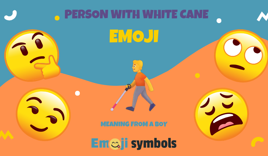 Person With White Cane emoji from boy