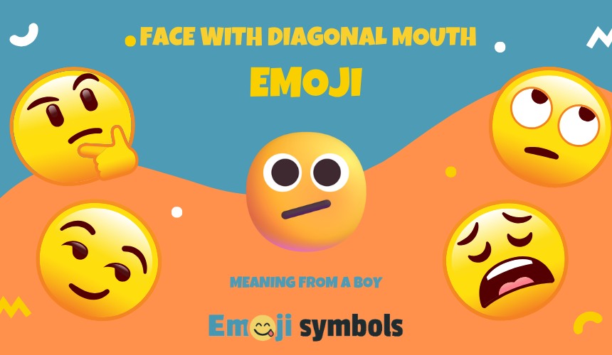 face with diagonal mouth emoji from boy