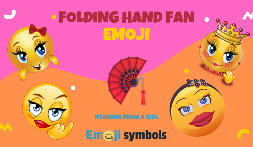 folding hand fan emoji froma girl