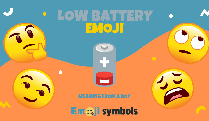 low battery emoji from boy